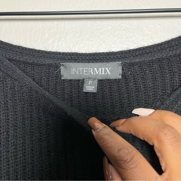 Intermix Women Sweater Dress Petite Small Wool Cashmere Scoop Neck Mini - Picture 2 of 8